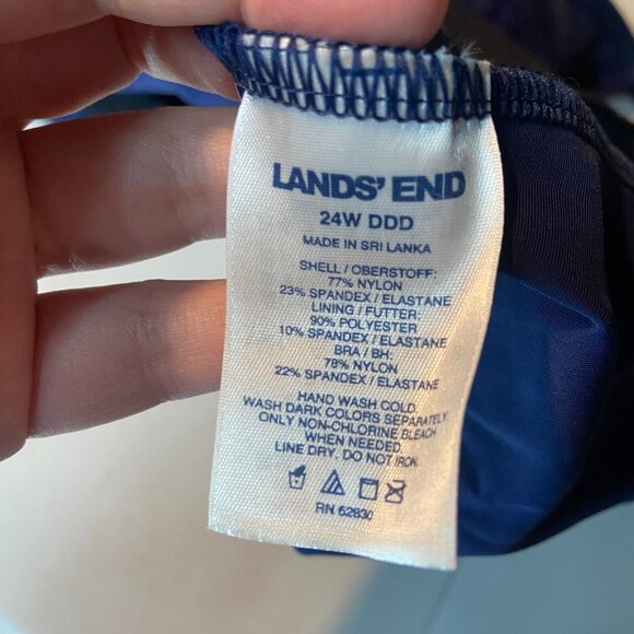 Lands End Women 24W DDD One Piece Swimsuit Slimming Navy Blue Stretch Swim Pool - Picture 6 of 10